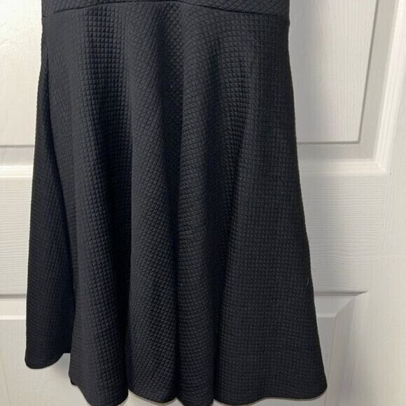 Altar'd State Black Textured Fit & Flare Halter Lace Back Skater Dress Small - Picture 4 of 11